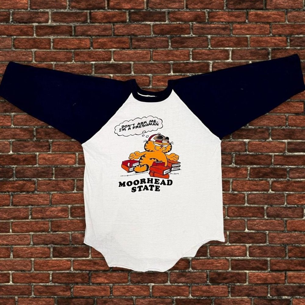 Garfield 1978 Single Stitch Moorhead State - Don’t Ask Me I’m a Freshman Shirt